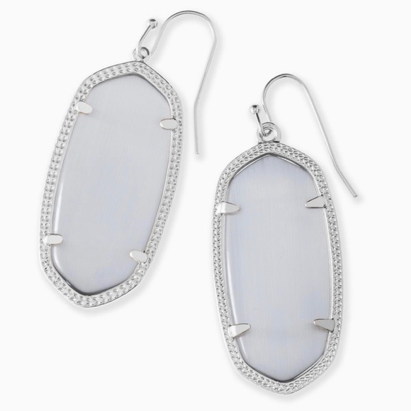 Kendra Scott Jewelry - KENDRA SCOTT Elle Silver Earrings Slate Cats Eye